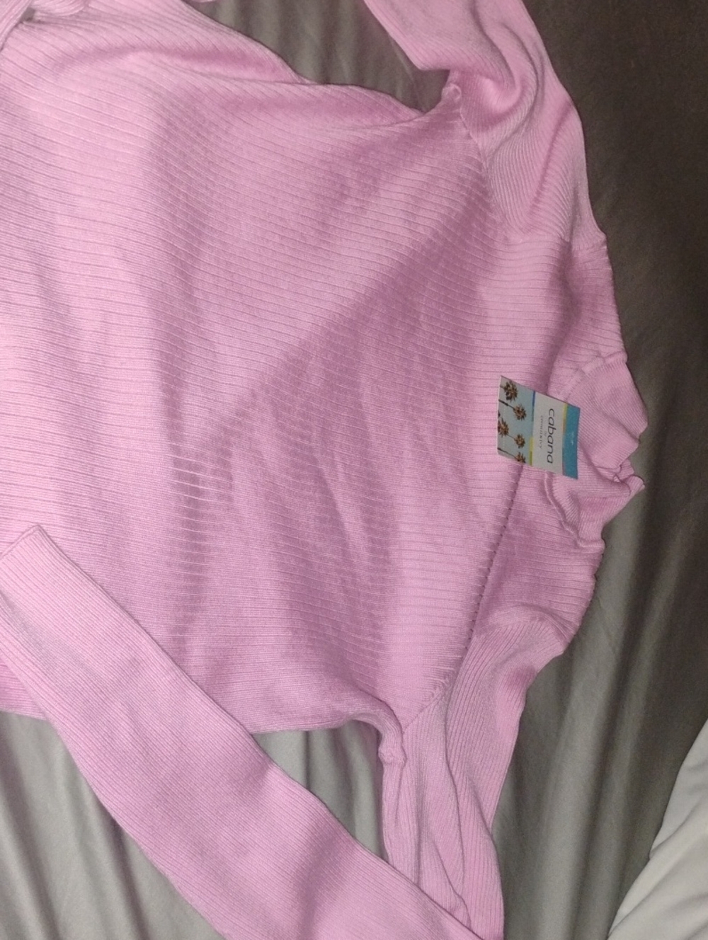 Light Pink Ribbed Long Sleeve Top